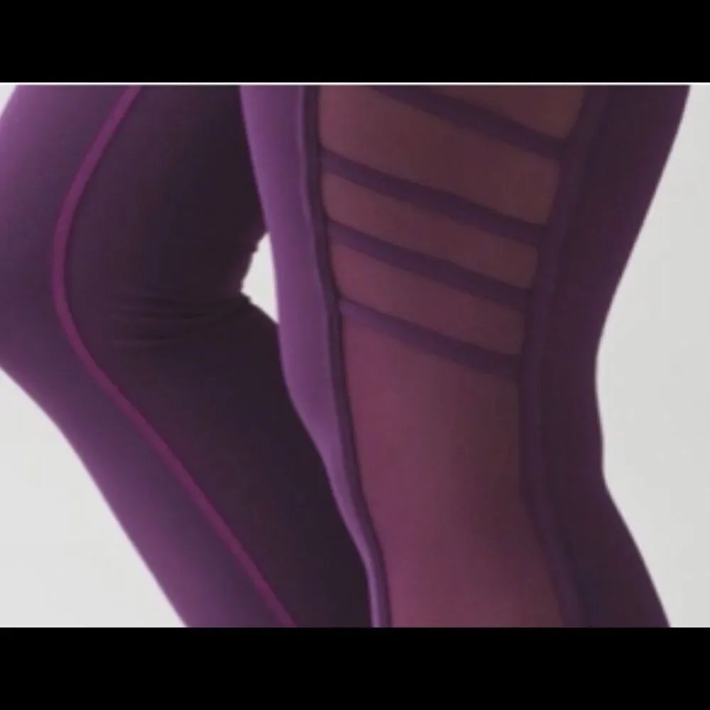 Lululemon Wild & Free Tights Mesh Panel Modo Style Sz 2